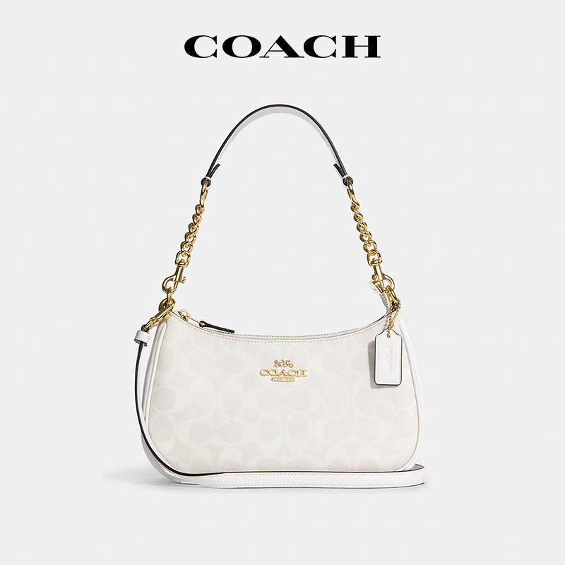 【官方授权】COACH/蔻驰女款月牙腋下包经典老花单肩斜挎手提包女