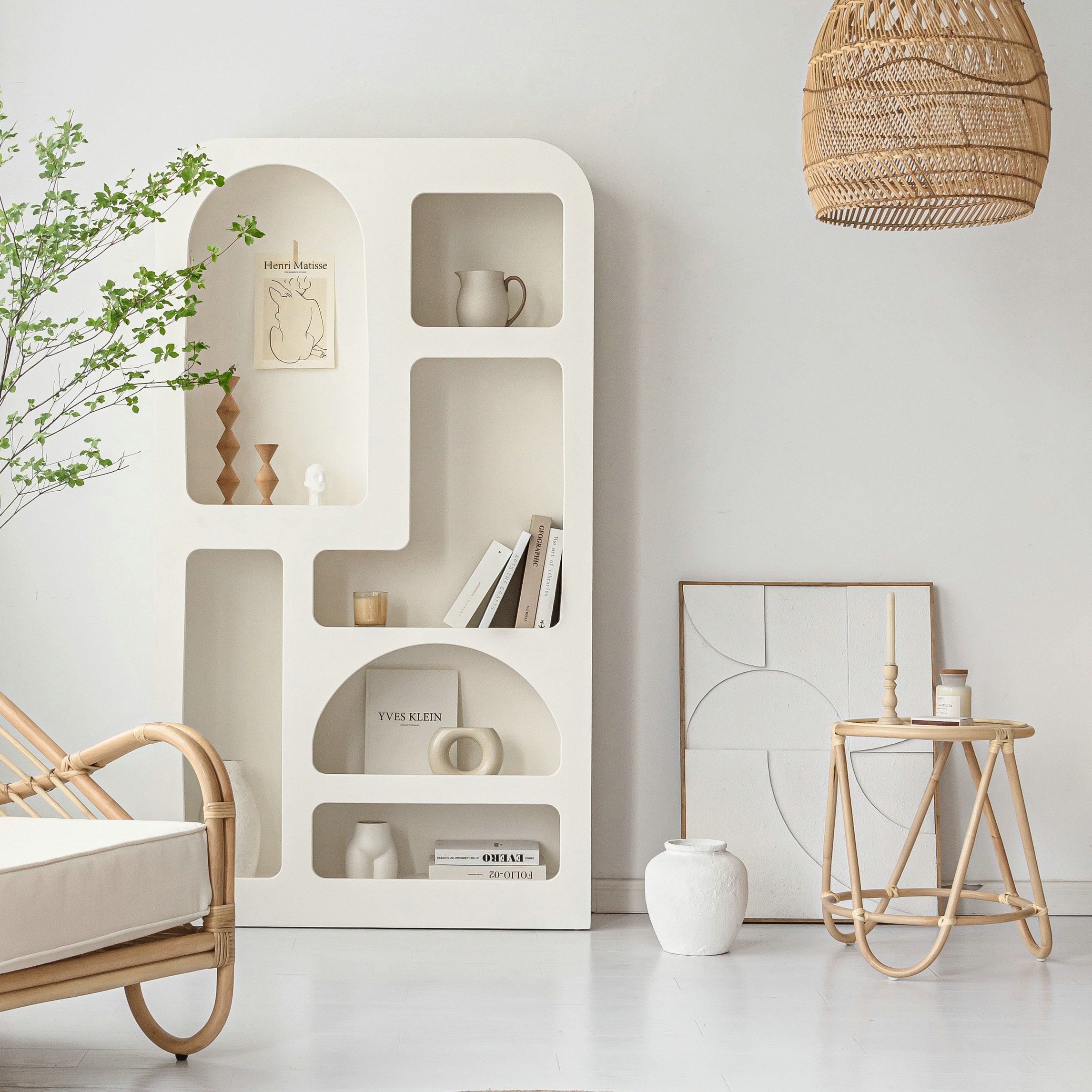 润家家居产品柜子简约展示柜客厅艺术鞋包立式北欧风落地书柜轻奢