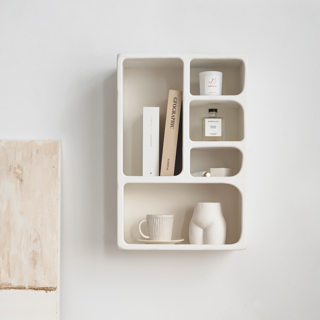 润家家居白色吊柜书柜阳台小壁柜客厅壁挂墙面收纳柜桌面置物架