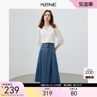 半身裙女牛仔裙长裙春秋kbne2024新款高腰今年流行爆款半裙a字裙