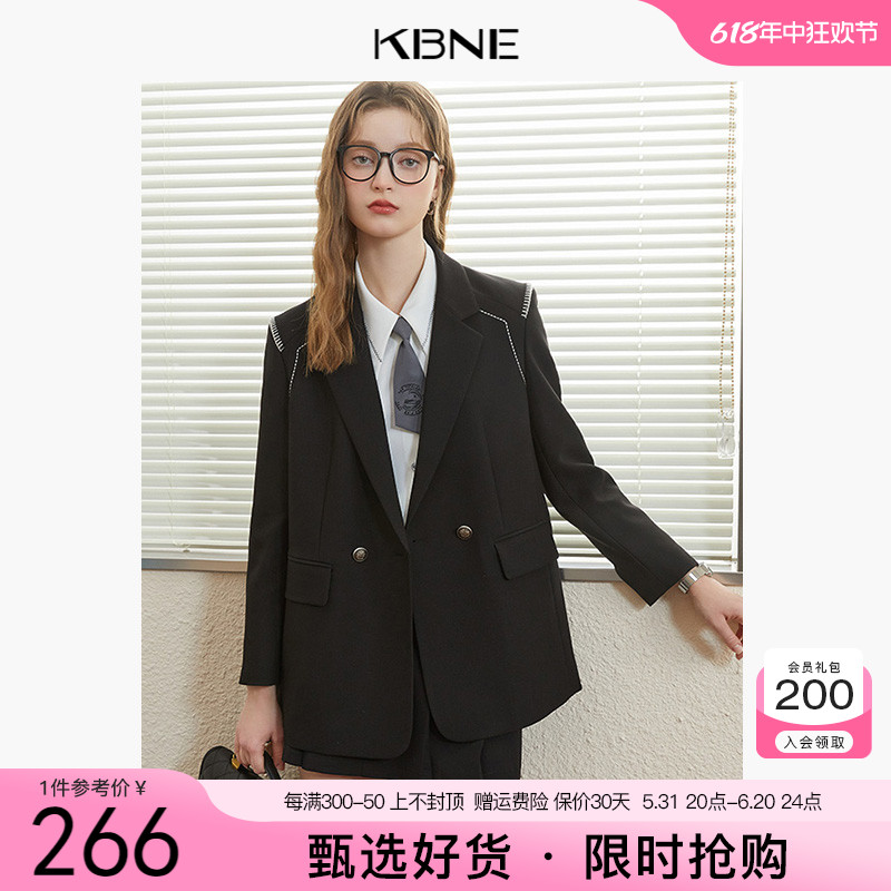 西装外套女小个子黑色上衣kbne2