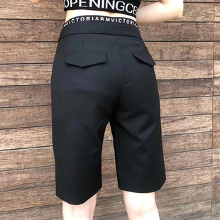 黑色西装短裤女士夏季2022新款高腰显瘦休闲五分裤宽松大码直筒裤