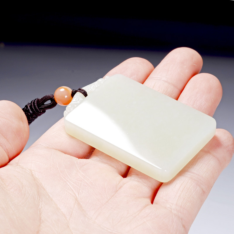 和田玉平安无事牌玉吊坠男士女款项链玉牌吊坠玉佩男玉坠玉石吊坠