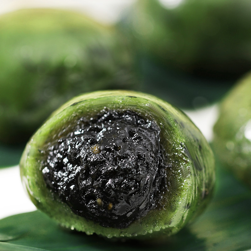 黑芝麻青团子糯米糍粑艾草青团清明果子绿豆糕糕点心麻薯手工特产