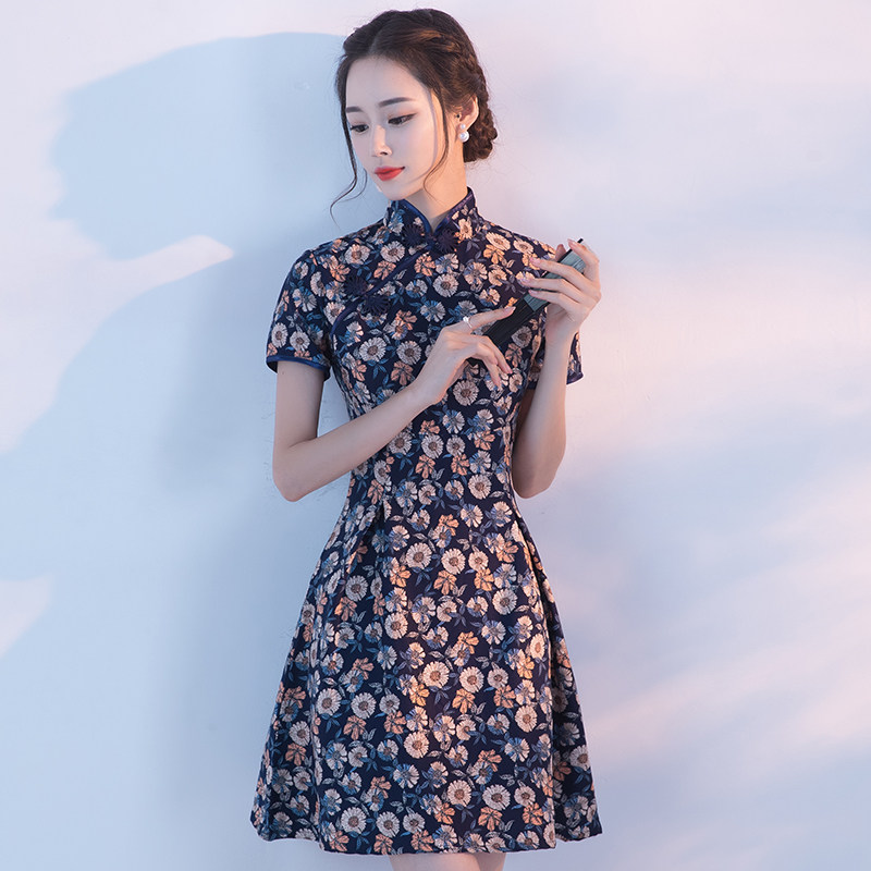 改良版旗袍a字裙