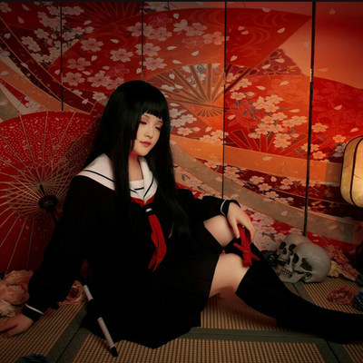 地狱少女cos_动漫cosplay地狱少女阎魔爱cos服学生水手服jk制服校服