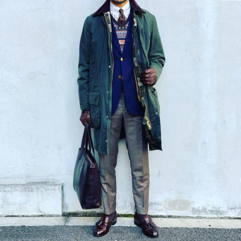 除暴同款 英国barbour border长款油蜡夹克巴伯尔长风衣外套男