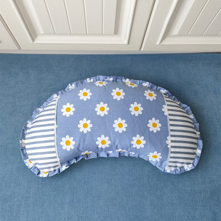 纯棉月牙形枕头套助睡眠颈椎枕荞麦壳小米壳单人成人儿童家用枕套