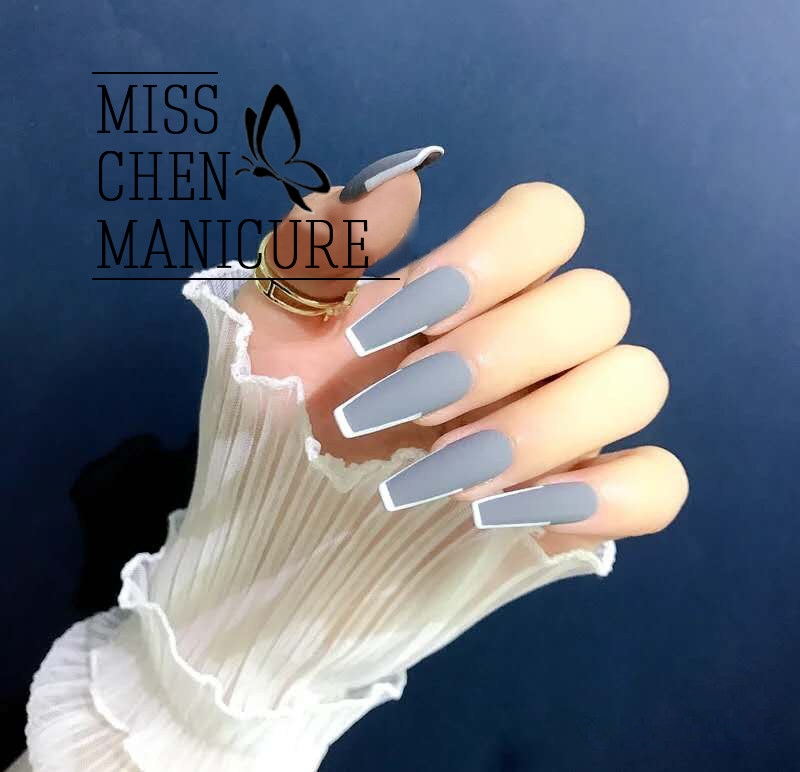 网红款穿戴式假指甲贴片人间芭比lisa同款梯形美甲可拆卸反复使用