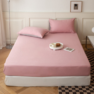 雅芳婷纯棉素色床笠单件1.2m1.5m1.8m床罩纯色家用床垫防尘保护套