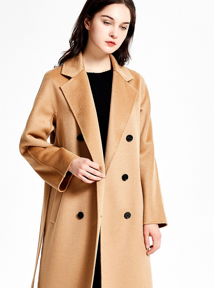 2022徐大可家双面羊绒气质水波纹国际大牌欧美高端羊毛呢大衣女冬