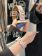 细闪蕾丝星光缎粉钻适用10代applewatch9s87苹果手表SE静静的表带