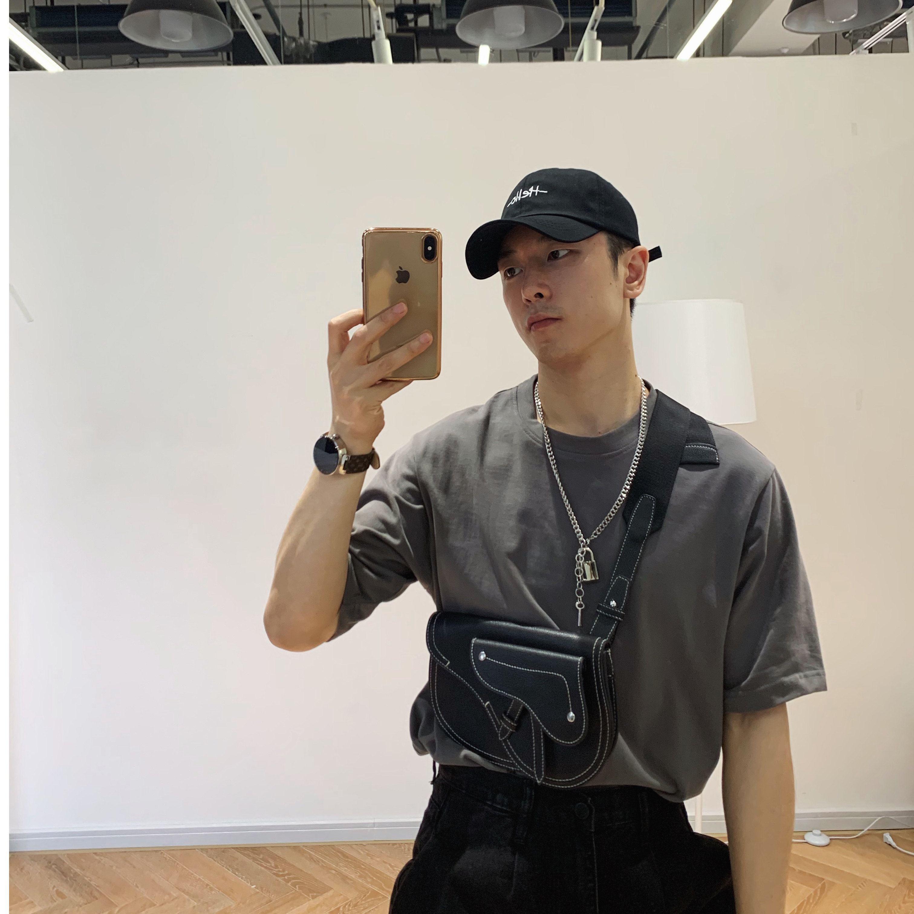 24k马鞍包男士青年真皮ins潮休