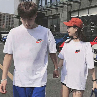 Nike耐克男女情侣短袖正品纯棉跑步训练运动T恤宽松透气休闲半袖