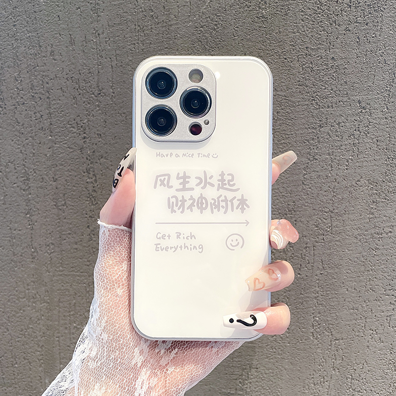 适用于华为mate30/40/50pro手机壳p60玻璃壳苹果11风生水起opporeno9简约vivox70全包荣耀80防摔小米12男女款