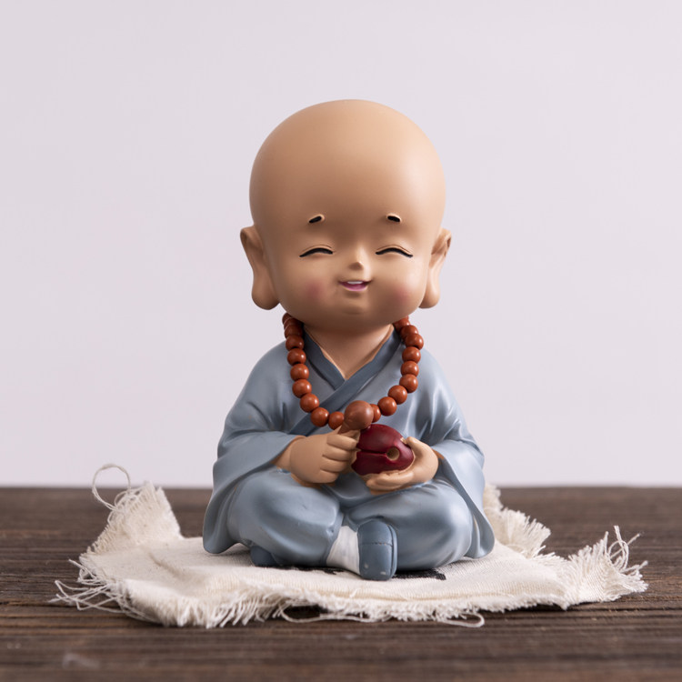 小和尚创意茶宠摆件水养花瓶玻璃小花器装饰品水培家居茶桌茶道