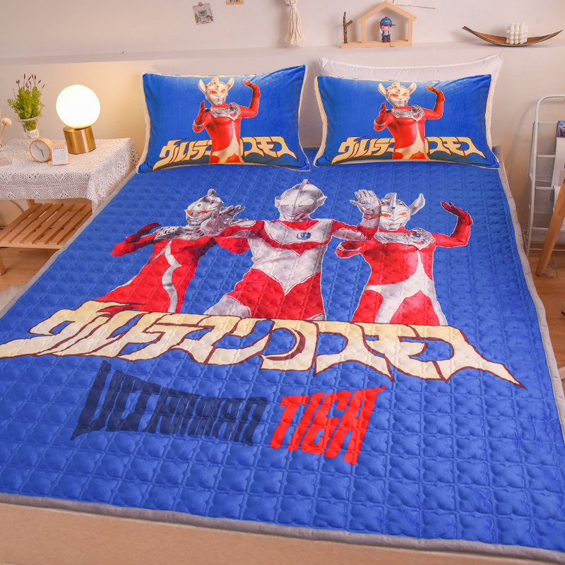 奥特曼床垫子男孩宿舍单人床儿童上下铺加绒冬季学生床单135m防滑