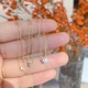 ASTAR莫桑钻石18K白金项链女纯银小钻闪颈链精致锁骨链轻奢设计感