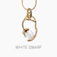 WHITE DWARF徒长项链黄铜白水晶50cm女原创设计师趣味蛇骨链镀金