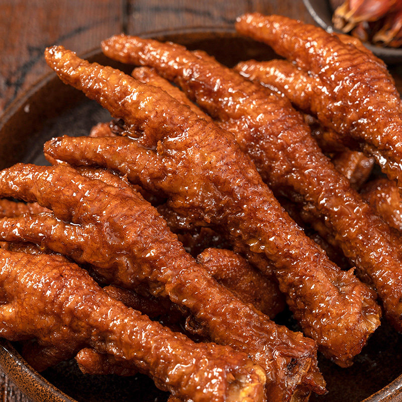 网红五香虎皮凤爪即食鸡爪子肉类卤味熟零食158g