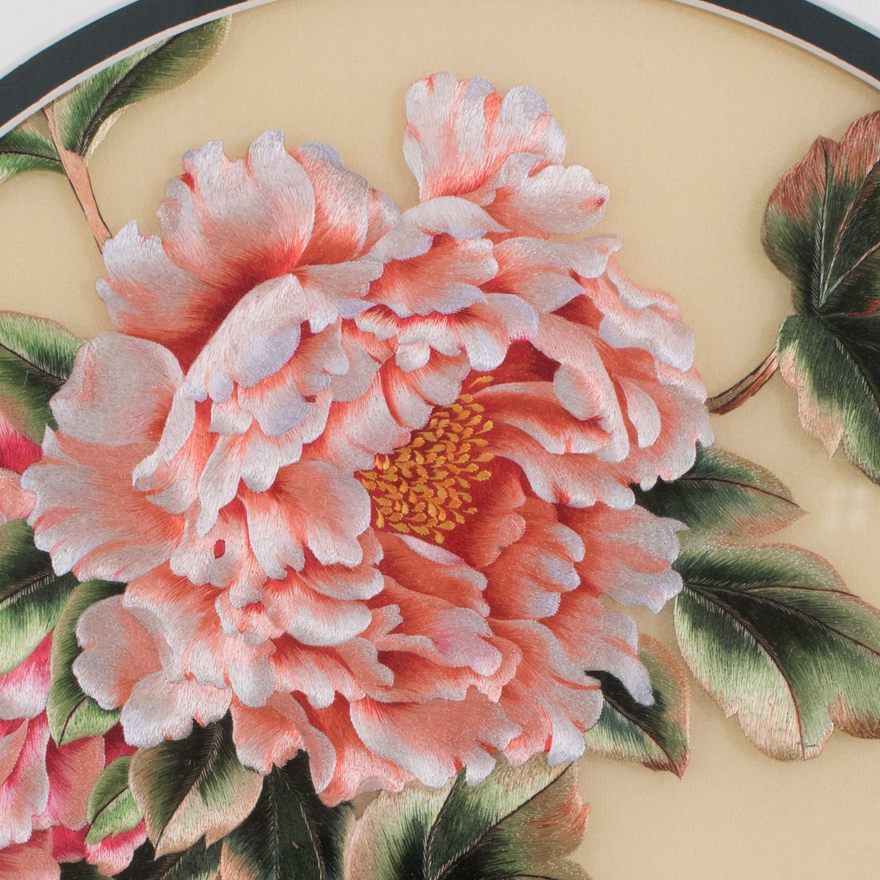 【即拍即得】纯手工真丝 精品苏绣挂画《精品牡丹一》刺绣