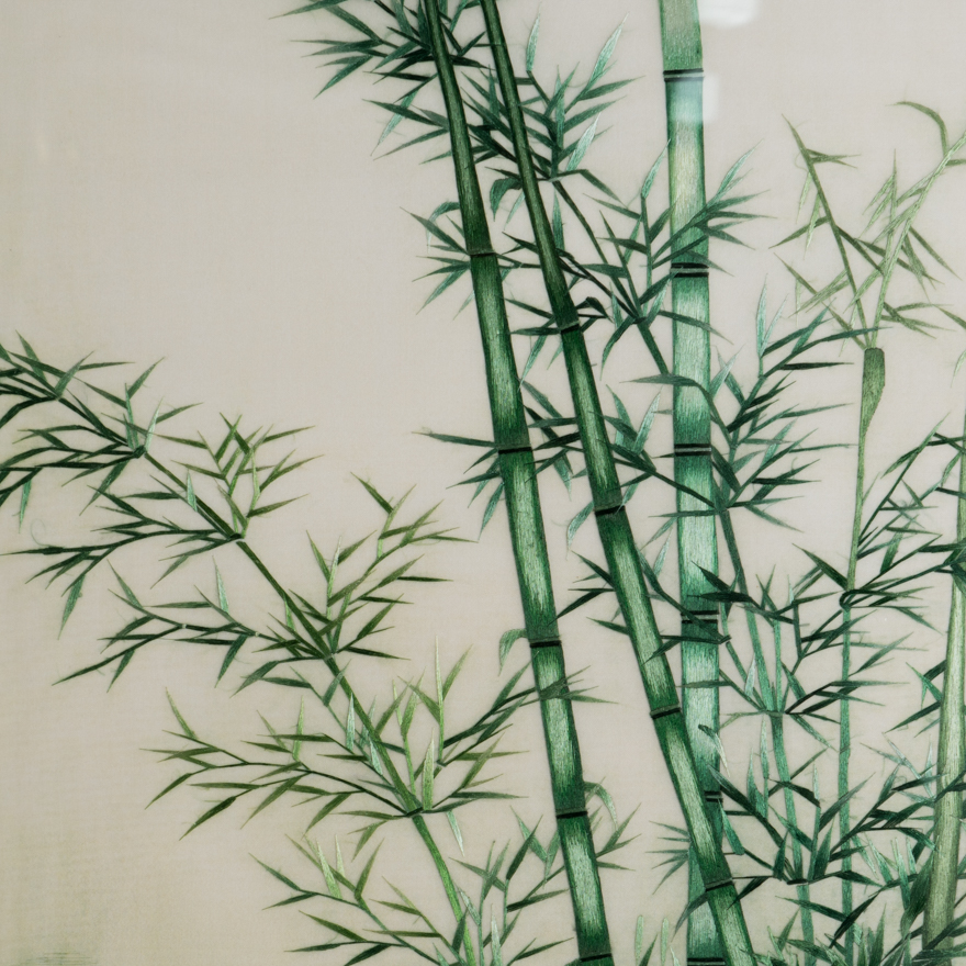 纯手工真丝 精品苏绣挂画《青竹一》刺绣