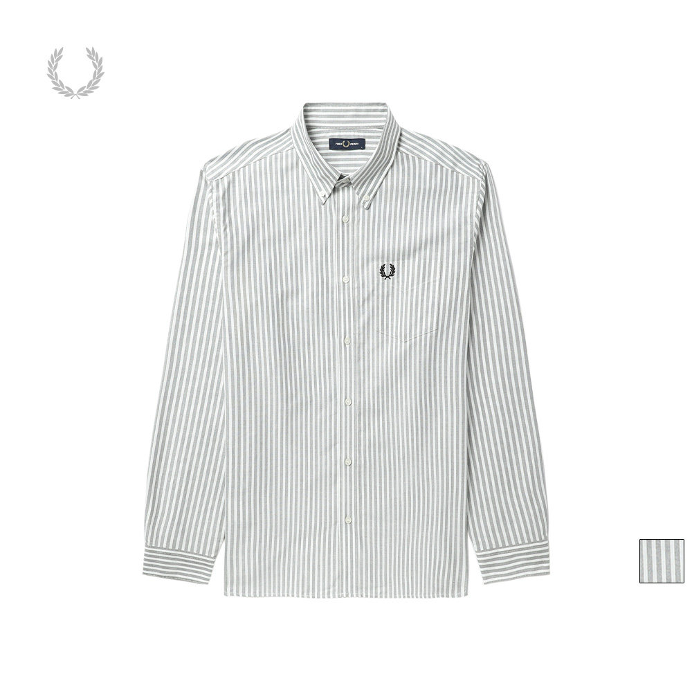 fred perry男士长袖衬衫春季新款英伦休闲麦穗刺绣衬现在棉m4699