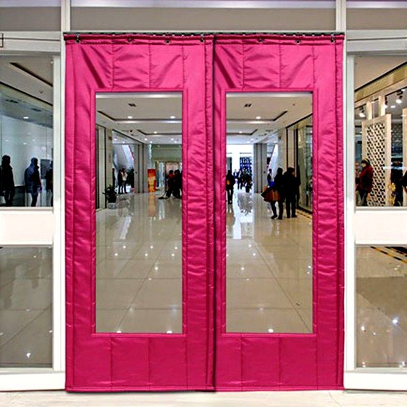 4元 活动说明  冬天夏季加厚隔音防风透明棉门帘子保暖家用挡风商场空