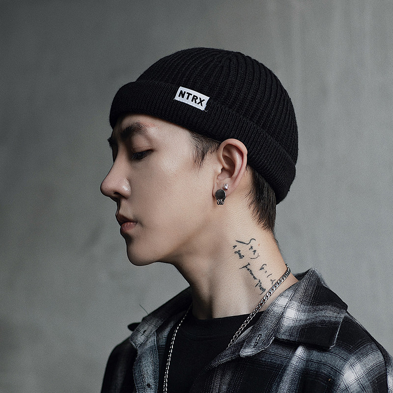 冷帽男针织毛线保暖韩版春秋季瓜皮雅痞流氓帽寸头帽潮流嘻哈帽子