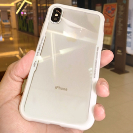 iphonexsmax苹果x手机壳iPhonex新款潮牌透明玻璃壳8x硅胶超薄全包防摔iphonex女款个性iphonexs软网红男s