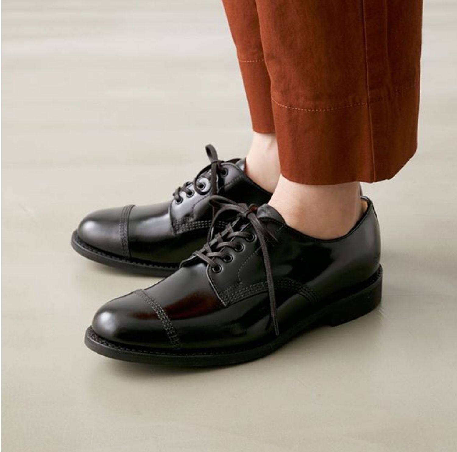 英国sanders女款皮鞋 现货军事线复古低帮亮面牛皮1527b马臀效果