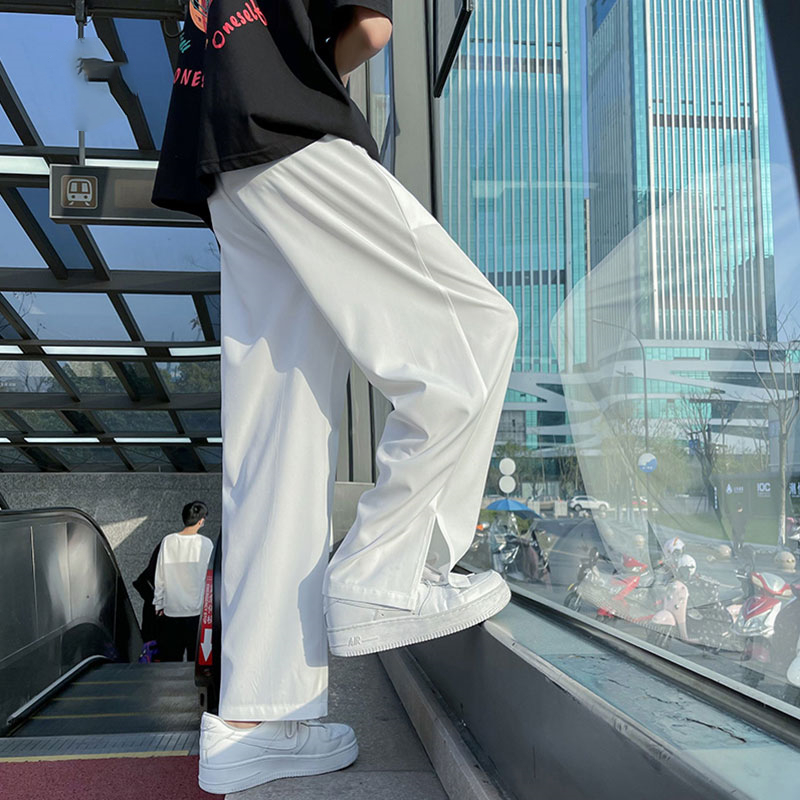 冰丝拖地裤子男垂坠感宽松直筒ins潮夏季薄款休闲开叉9九分阔腿裤在类目 服饰配件/皮带/帽子/围巾, 防晒服配, 防晒腿套中 - 来自Buy2taobao.com提供专业的淘宝代购服务