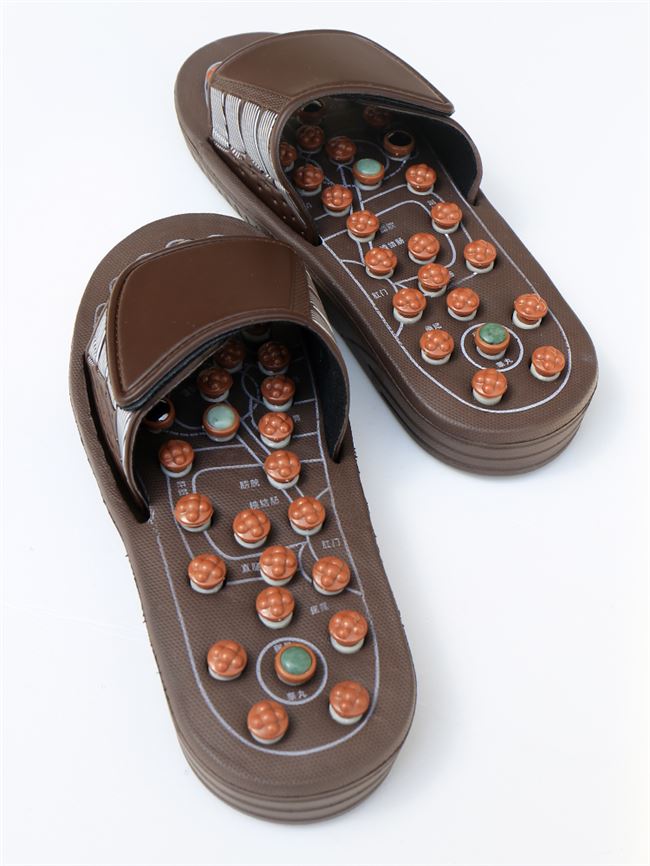 鹅卵石按摩拖鞋足底穴位足疗鞋图片