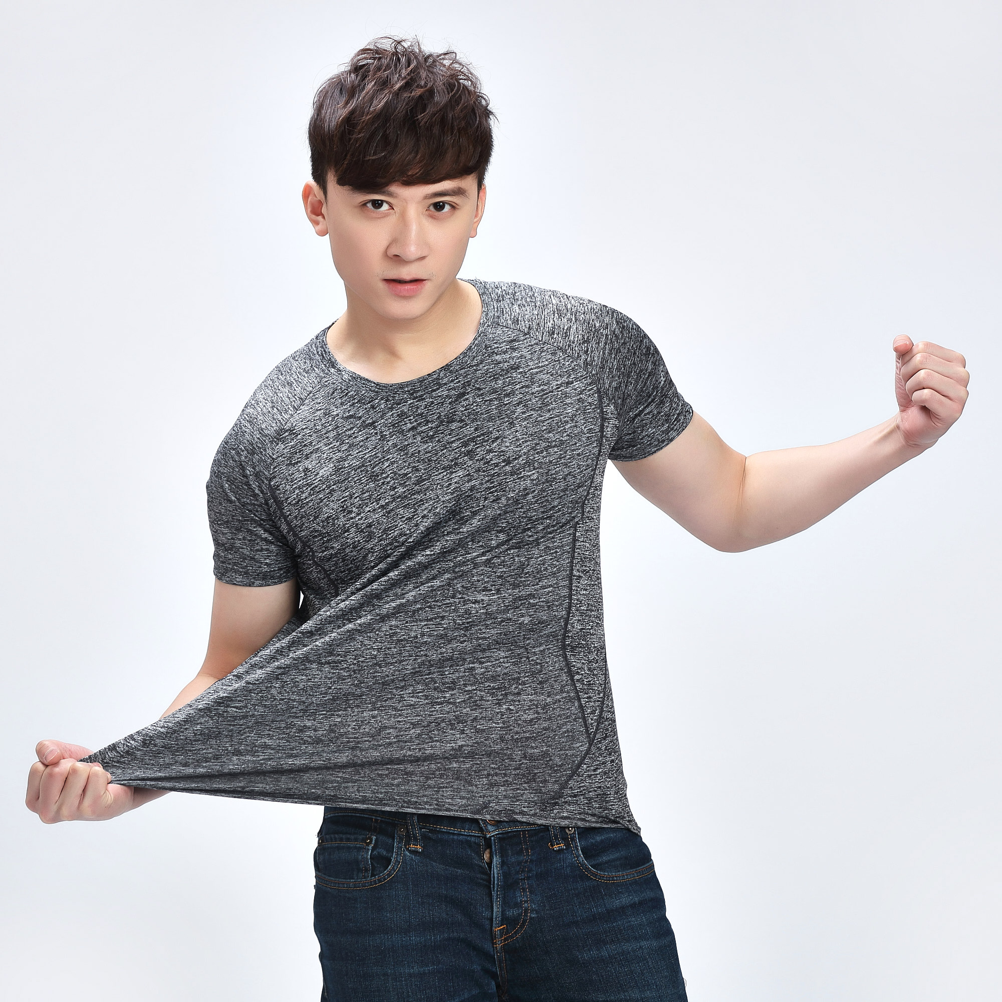 包邮 健身服短袖男宽松速干衣运动跑步t恤紧身篮球训练半袖夏季上衣服