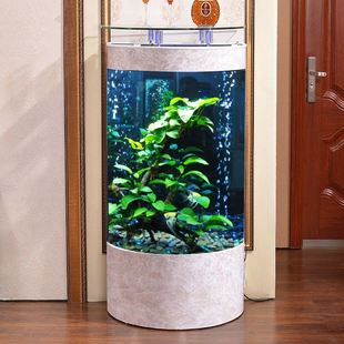 玻璃鱼缸免换水小中型客厅生态过滤半圆形鱼缸落地缸家用水族箱