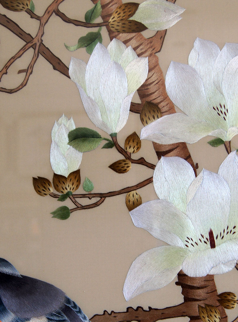 苏绣单面绣 《东风随春归》刺绣