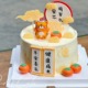 中式国潮风周岁礼蛋糕装饰舞狮男孩女孩小老虎甜品台装扮摆件插件