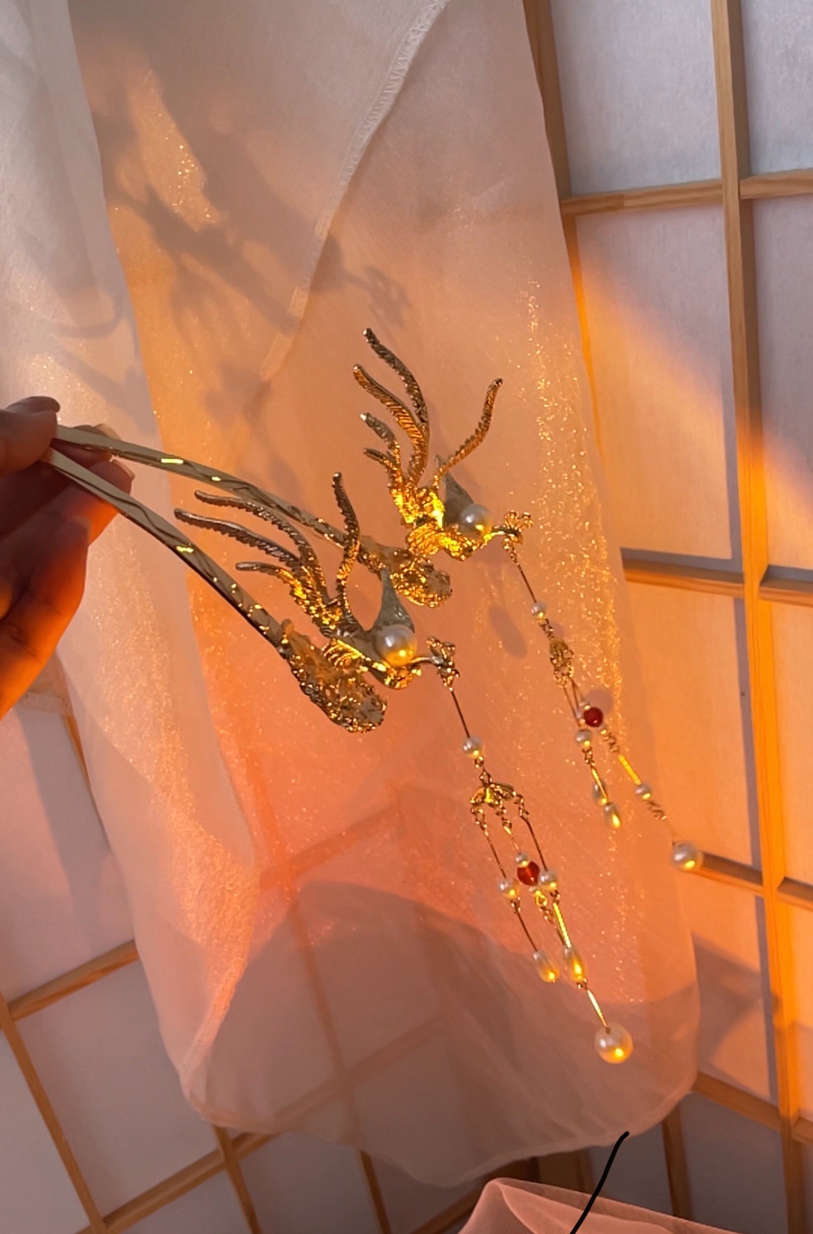 原创(钗头凤)流苏发簪偏凤簪凤凰发簪古风配饰汉服配饰