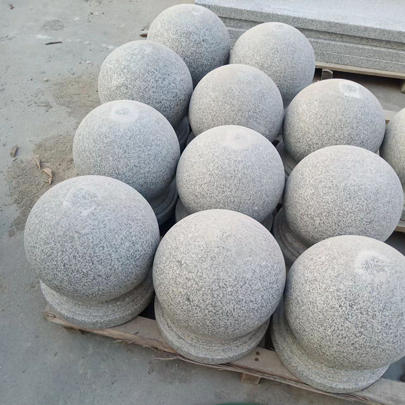 路障石球圆形挡车圆球门柱石墩子广场阻车石材天然花岗岩路护盾石