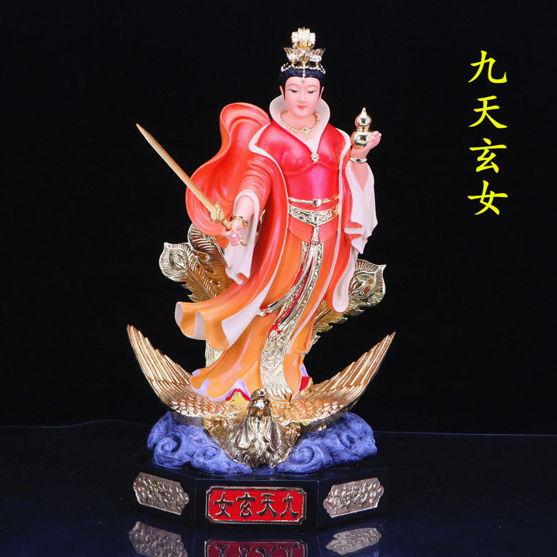 九天玄女神像兵法女神玄天圣母踏凤九天玄女像树脂神像风水摆件