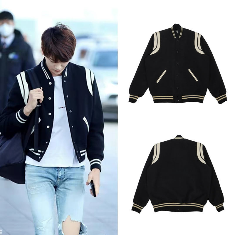 明星同款权志龙棒球服男女款slp拼接时尚飞行员夹克情侣款外套