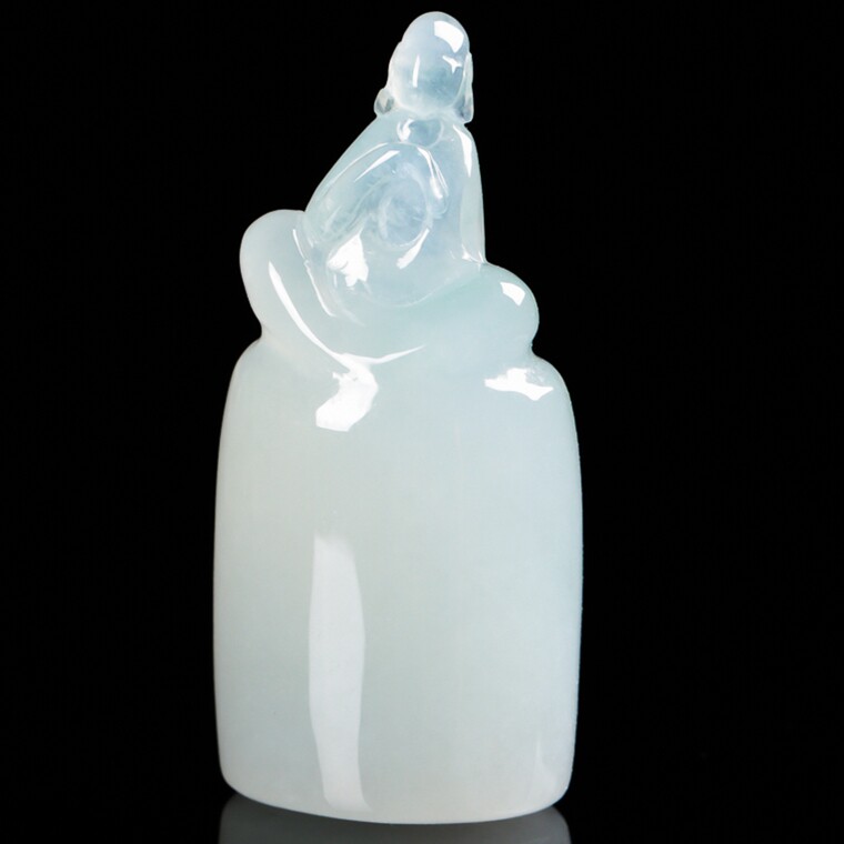 【源头好货-四会】翡翠a货无相佛印章16.76克(私人订制刻字)