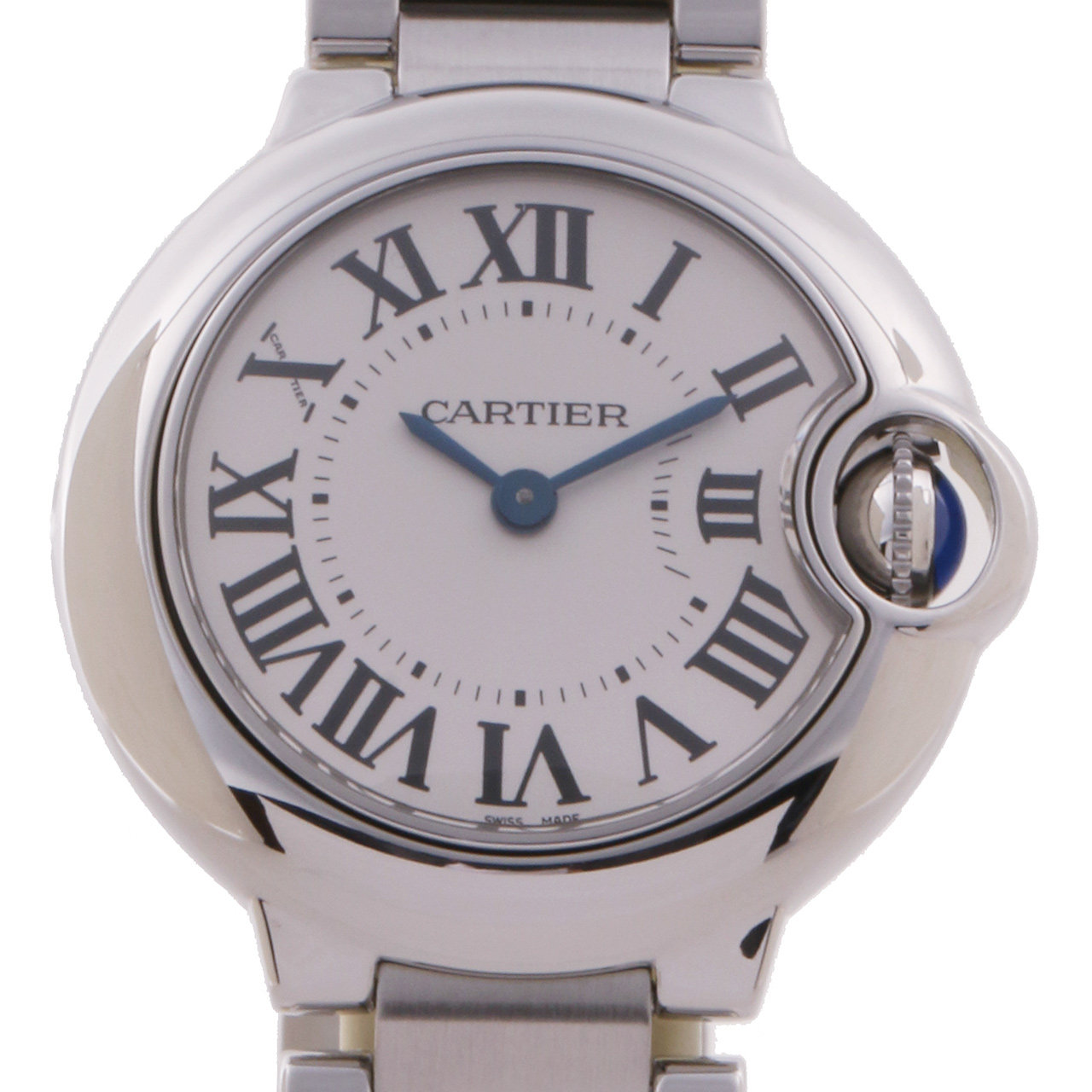 [9.5新]卡地亚cartier女士蓝气球系列石英腕表w69010z4已使用
