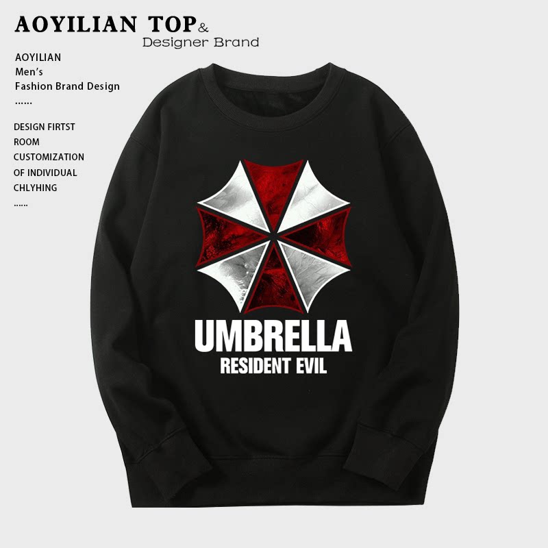 生化危机男女保护伞公司安布雷拉标志连帽卫衣服外套衣服秋冬