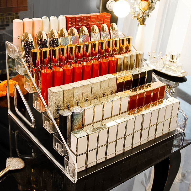 巧柔口红收纳盒桌面多层装化妆品的盒子网红多功能大容量置物架子