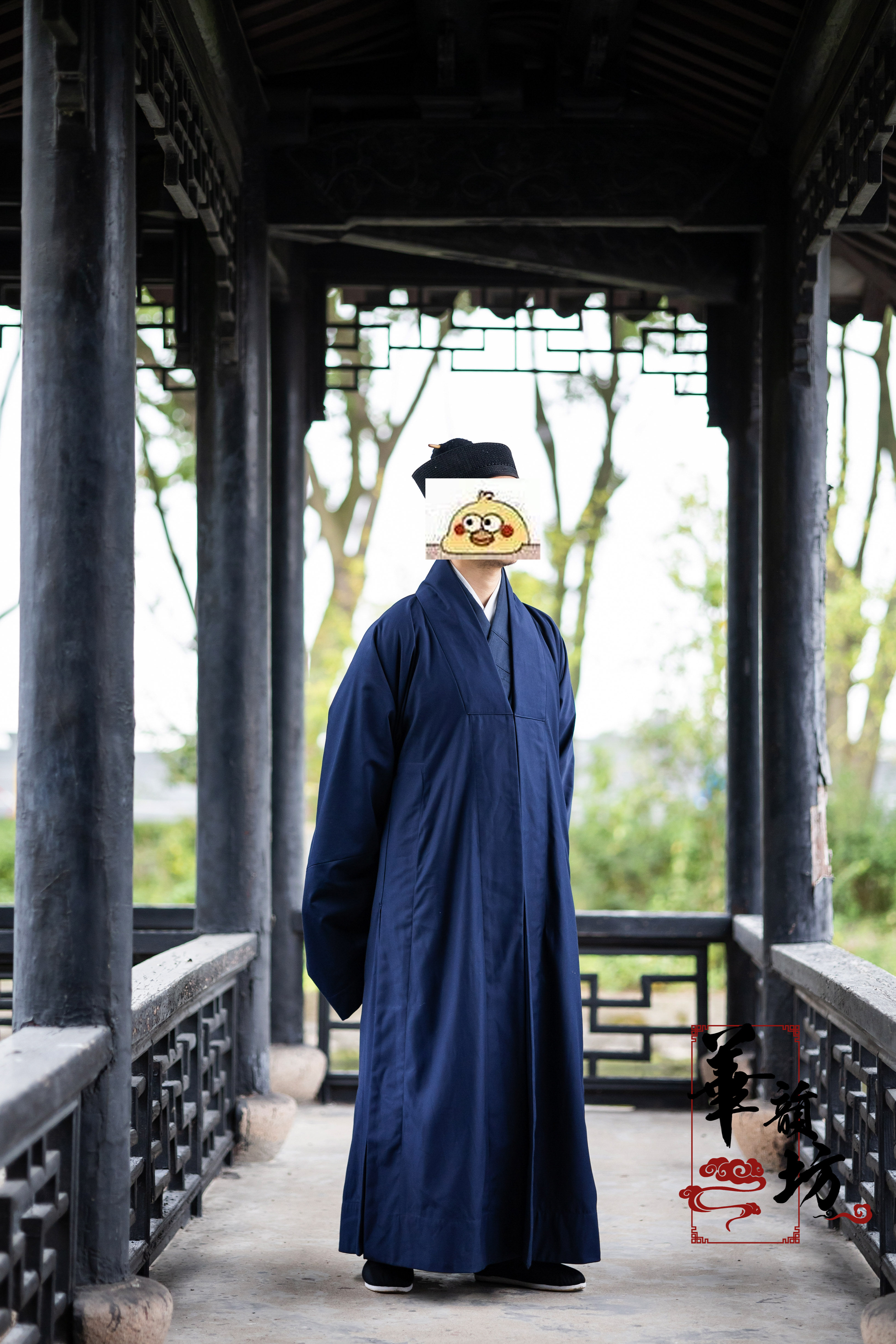 华韵坊【定制】 秋冬季仿毛料 外搭 道装道袍 汉服常服 一尺二袖