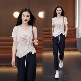 新中式盘扣短袖T恤女2024夏季新款中国风洋气上衣短款百搭设计感