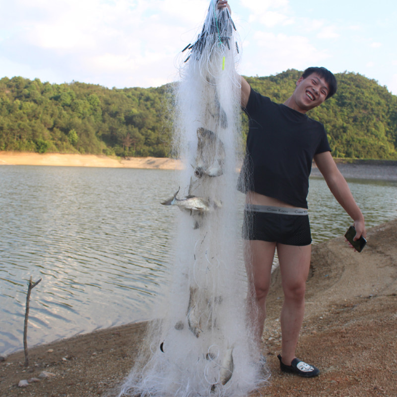 2米1.5米2米高2指3指挂网渔网粘网鲫鱼抓鱼网捕鱼渔具