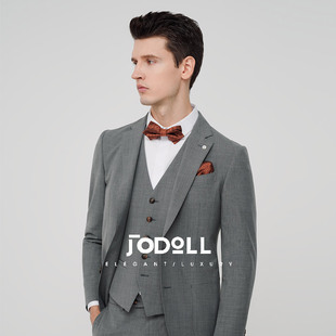 JODOLL乔顿商场同款羊毛西装男士高级感灰色商务绅士西服套装上衣