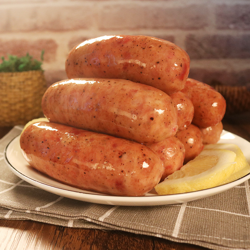 濠品肠火山石烤肠猪肉肠原味黑椒味3kg潮汕热狗肠烧烤香肠批发